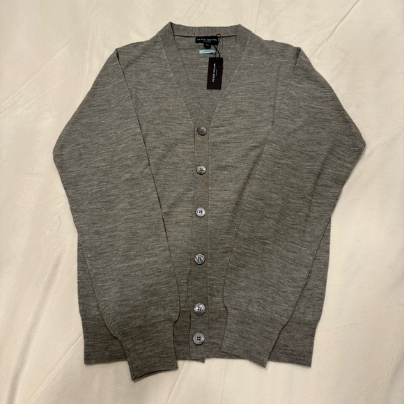 Peter Millar Merino Wool Cardigan Men’s Gray Size Small NWT $398